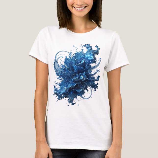 Edgy Silver WATER FLOW Shirt Design (Front)