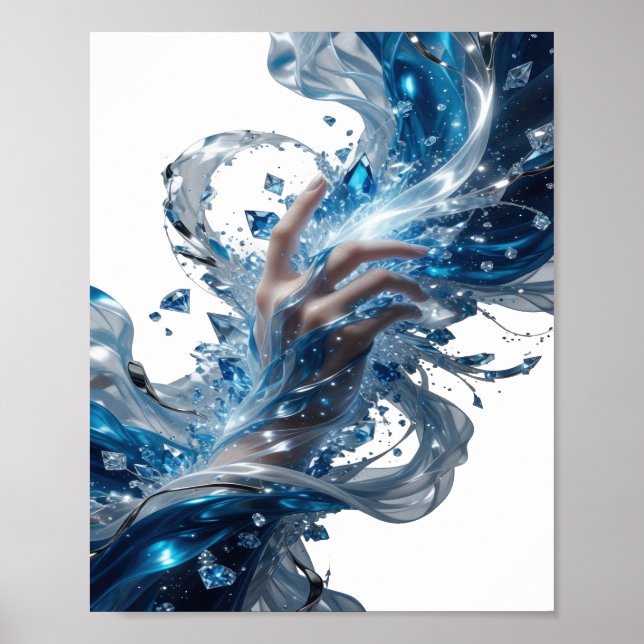 Edgy Silver WATER MAGIC Slogan Design Poster (Front)