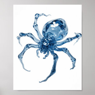 Edgy Silver WATER SPIDER Quote Design Poster