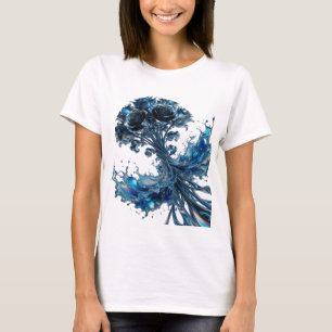 Edgy Silver WATERFALLING ROSES Quote Shirt