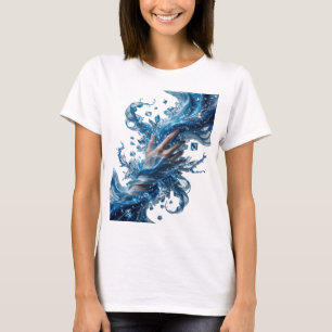 Edgy Silver WATER'S WIZARDRY Bold Design T-Shirt