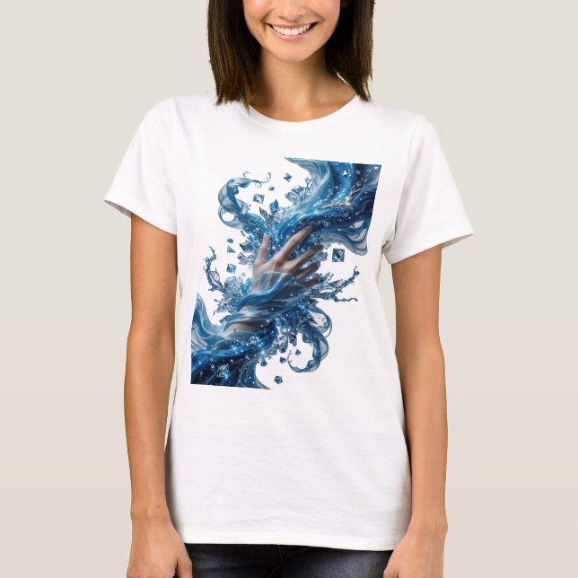 Edgy Silver WATER'S WIZARDRY Bold Design T-Shirt (Front)