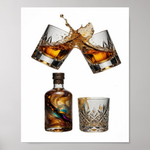 Edgy Silver WHISKY SPLASH Poster
