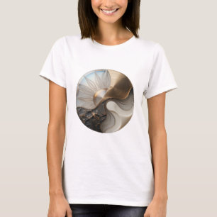 Edgy Silver YIN YANG GLASS ART Design T-Shirt