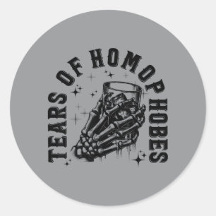 Edgy Skeleton Hand Drinking Gl Sy Goth Pride Classic Round Sticker
