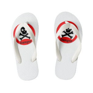 Edgy Skull and Crossbones Flip-Flops Kid's Flip Flops