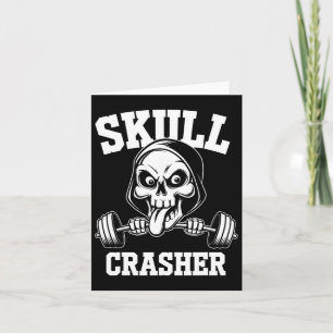 Edgy Skull Bodybuilding Barbell Tongue Workout Gym Card