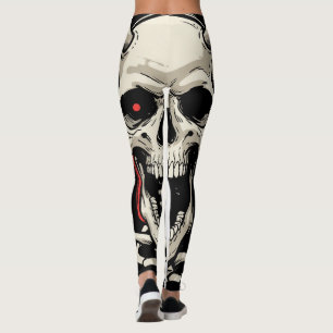 Edgy Skull & Demon Leggings Yoga Pants for Women