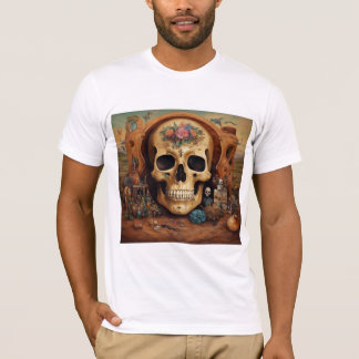Edgy Skull Head Skeleton Graphic T-Shirt