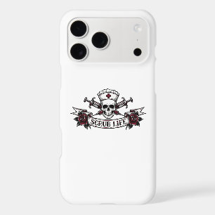 Edgy Tattoo Skull Nurse Scrub Life Iphone Case