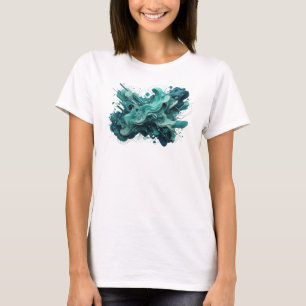 Edgy Teal ABSTRACT ART Art Print T-Shirt