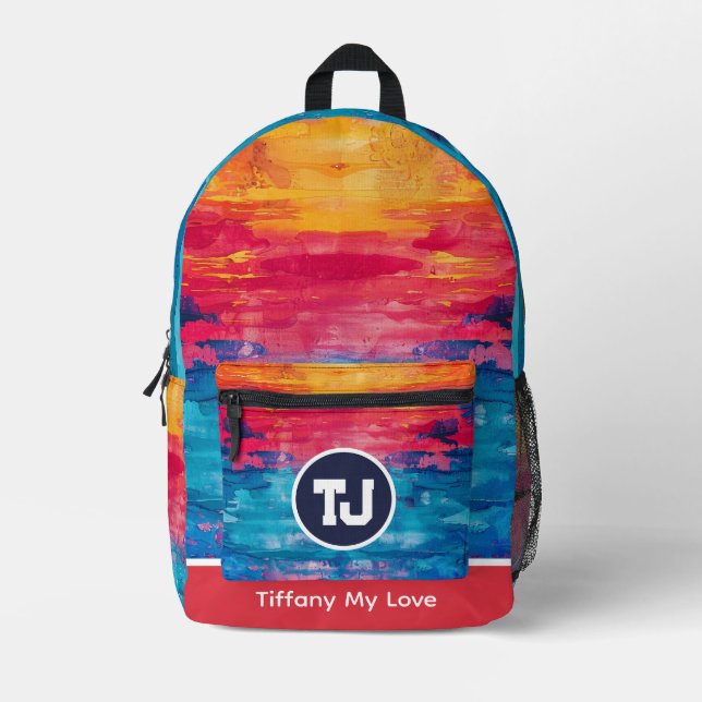 Edgy Team High School Patterned Backpack (Front)