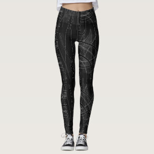 Edgy Tech Distorted Plaid Leggings