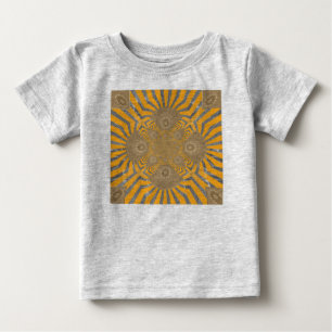 Edgy Zebra Elegance: A Golden Yellow Print Baby T-Shirt