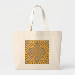 Edgy Zebra Elegance: A Golden Yellow Print Large Tote Bag