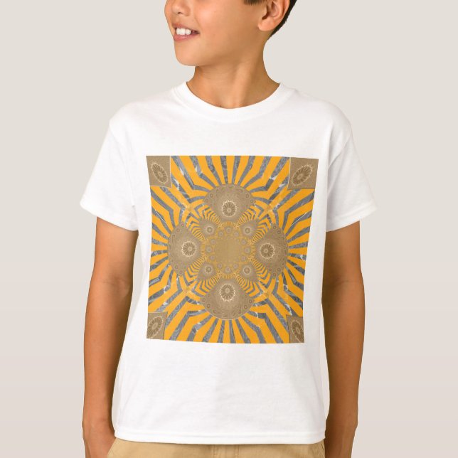 Edgy Zebra Elegance: A Golden Yellow Print T-Shirt (Front)