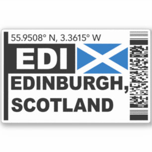 EDI Edinburgh Boarding Pass - Scotland Travel