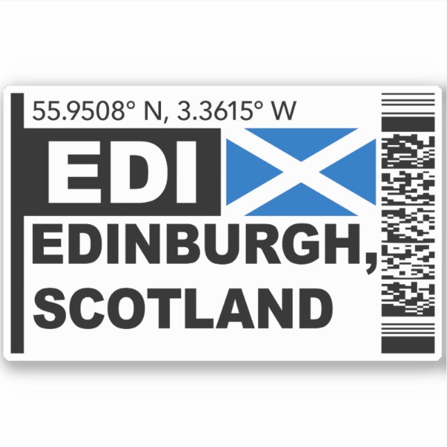 EDI Edinburgh Boarding Pass - Scotland Travel (Front)