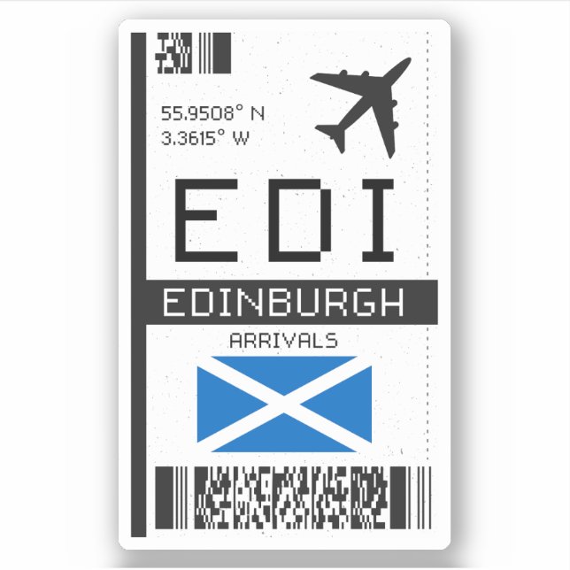 EDI Edinburgh, Scotland Airport Boarding Pass - UK (Front)