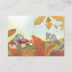 Edible Dormice (Glis glis) & Autumn Nature Enclosure Card