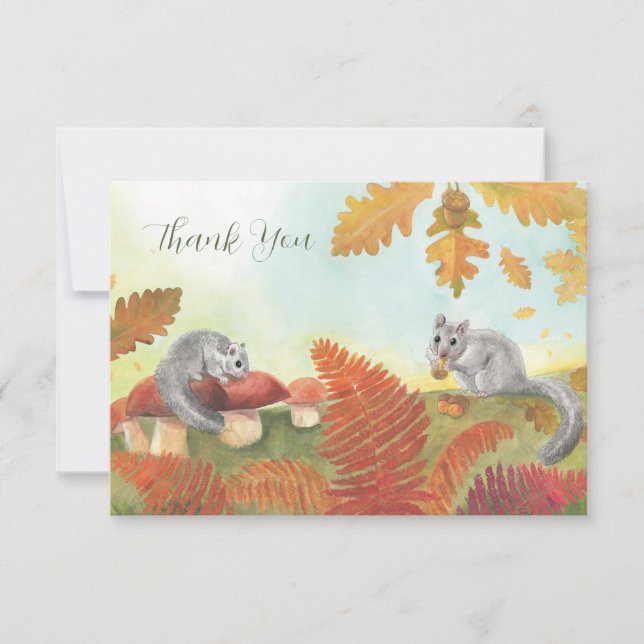Edible Dormice (Glis glis) in Nature  Thank You Card (Front)