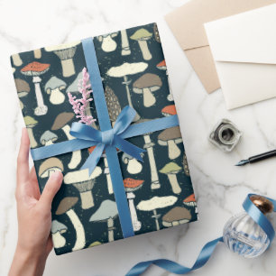 Edible Mushroom Garden Wrapping Paper