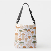 Edible Mushrooms Linocut Vintage Pattern
