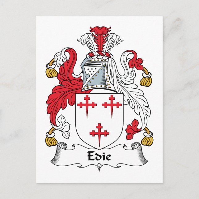 Edie or Edy Family Crest Postcard (Front)