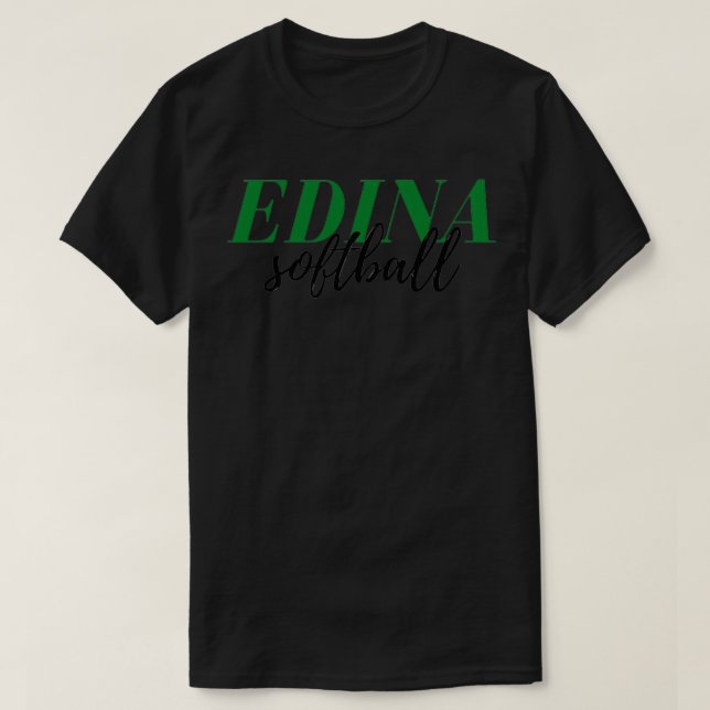 EDINA Softball Green amp Black Text Graphic T-Shirt (Design Front)