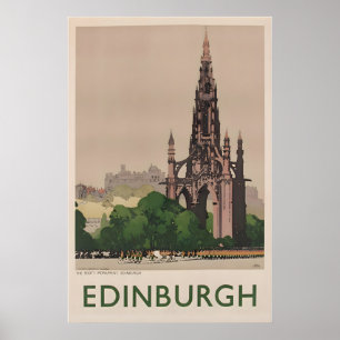 Edinburgh Art Scotland Travel Poster Scottish