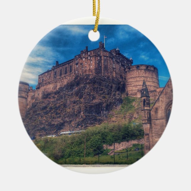 Edinburgh Castle Ceramic Tree Decoration (Front)