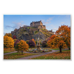 Edinburgh Castle in Autumn Gold Photo Print