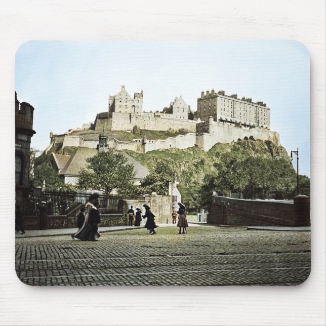 Edinburgh Castle Scotland 1910 Grassmarket Mouse Mat (Front)