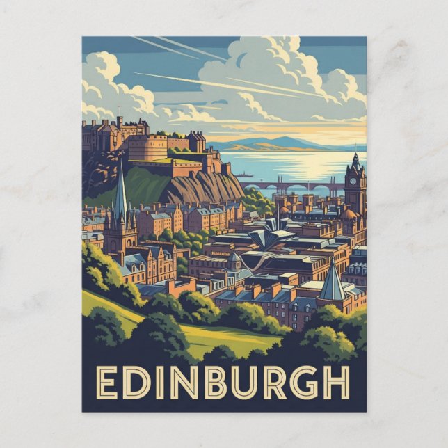 Edinburgh Castle Scotland Vintage Travel Postcard (Front)