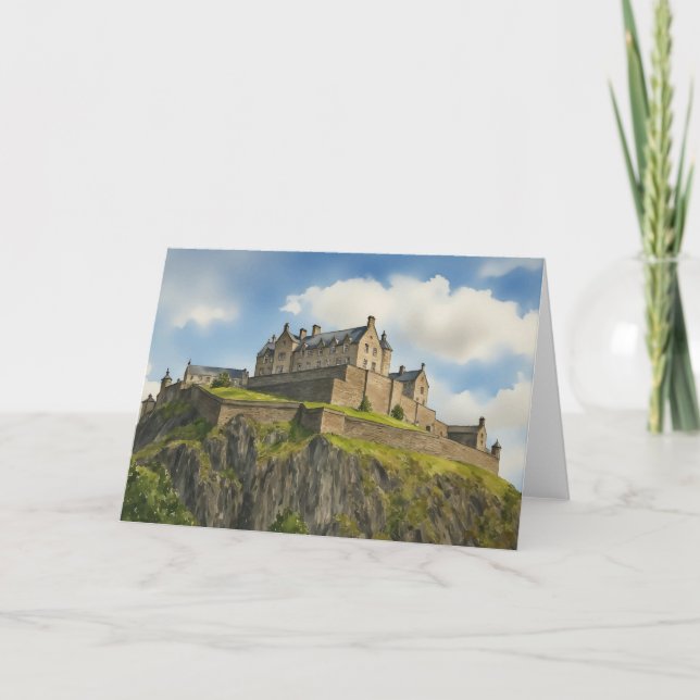 Edinburgh Castle Scotland Watercolor Card (Front)