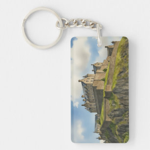 Edinburgh Castle Scotland Watercolor Key Ring