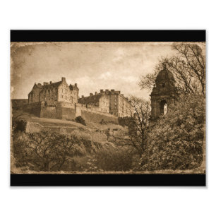 Edinburgh Castle Sepia Photograph