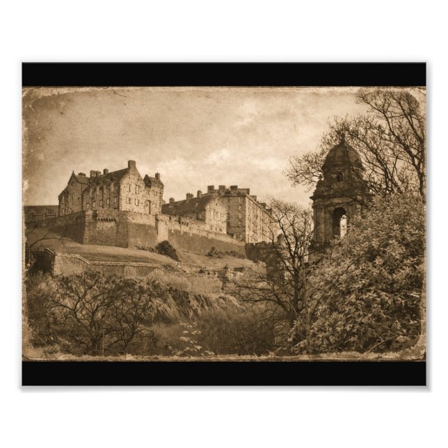 Edinburgh Castle Sepia Photograph (Front)