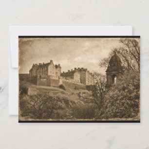 Edinburgh Castle Sepia Photograph Invitation