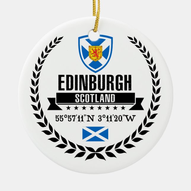 Edinburgh Ceramic Tree Decoration (Front)