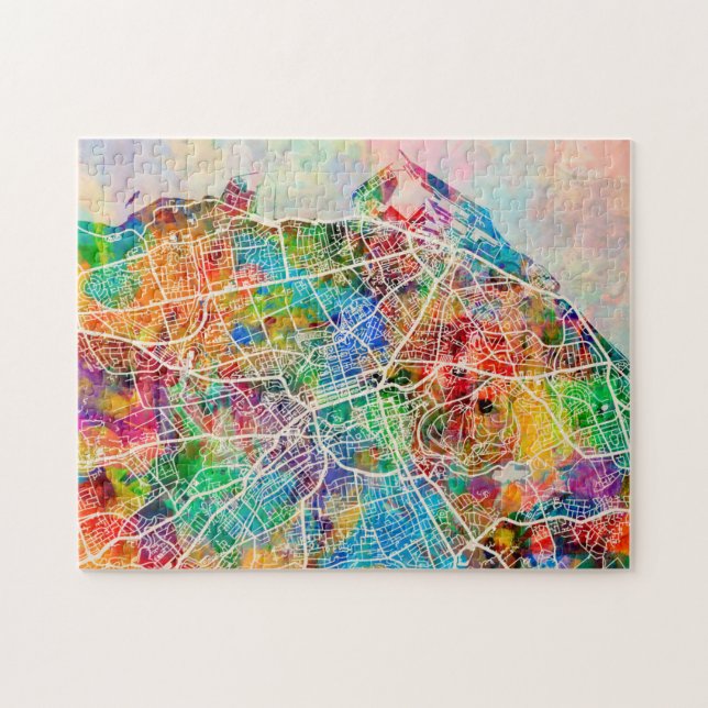 Edinburgh City Street Map Jigsaw Puzzle (Horizontal)