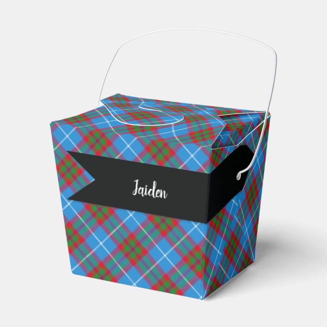Edinburgh City Tartan Plaid Blue Red Purple Favour Box (Front Side)