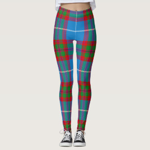 Edinburgh City Tartan Plaid Blue Red Purple Leggings