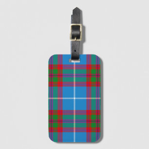 Edinburgh City Tartan Plaid Blue Red Purple Luggage Tag