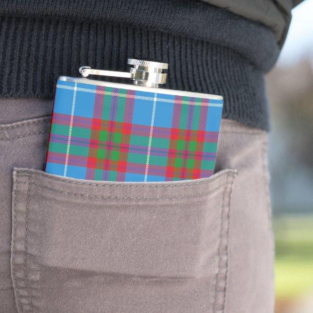 Edinburgh City Tartan Plaid Pattern Hip Flask (In Situ)