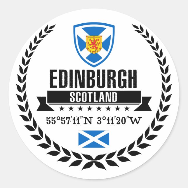 Edinburgh Classic Round Sticker (Front)