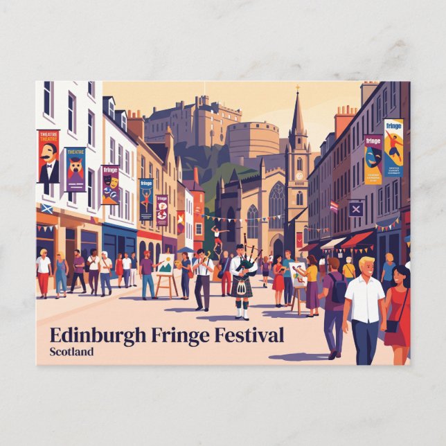 Edinburgh Fringe Festival Scotland Postcard (Front)
