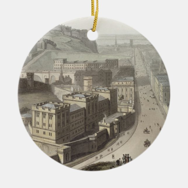 Edinburgh, from Calton Hill, from 'A Voyage Around Ceramic Tree Decoration (Front)
