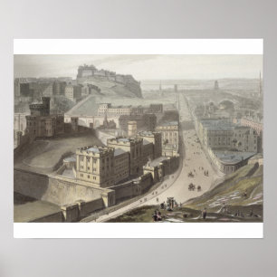 Edinburgh, from Calton Hill, from 'A Voyage Around Poster