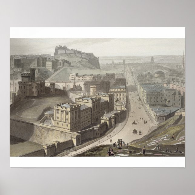 Edinburgh, from Calton Hill, from 'A Voyage Around Poster (Front)